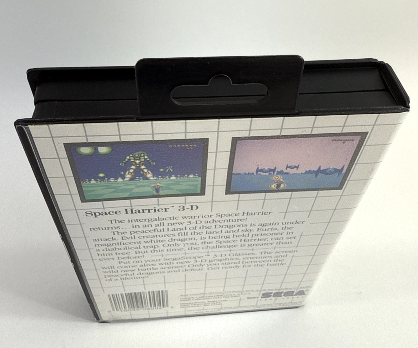 Space Harrier 3-D (Sega Master System, 1988) Game and Case - Tested and Working
