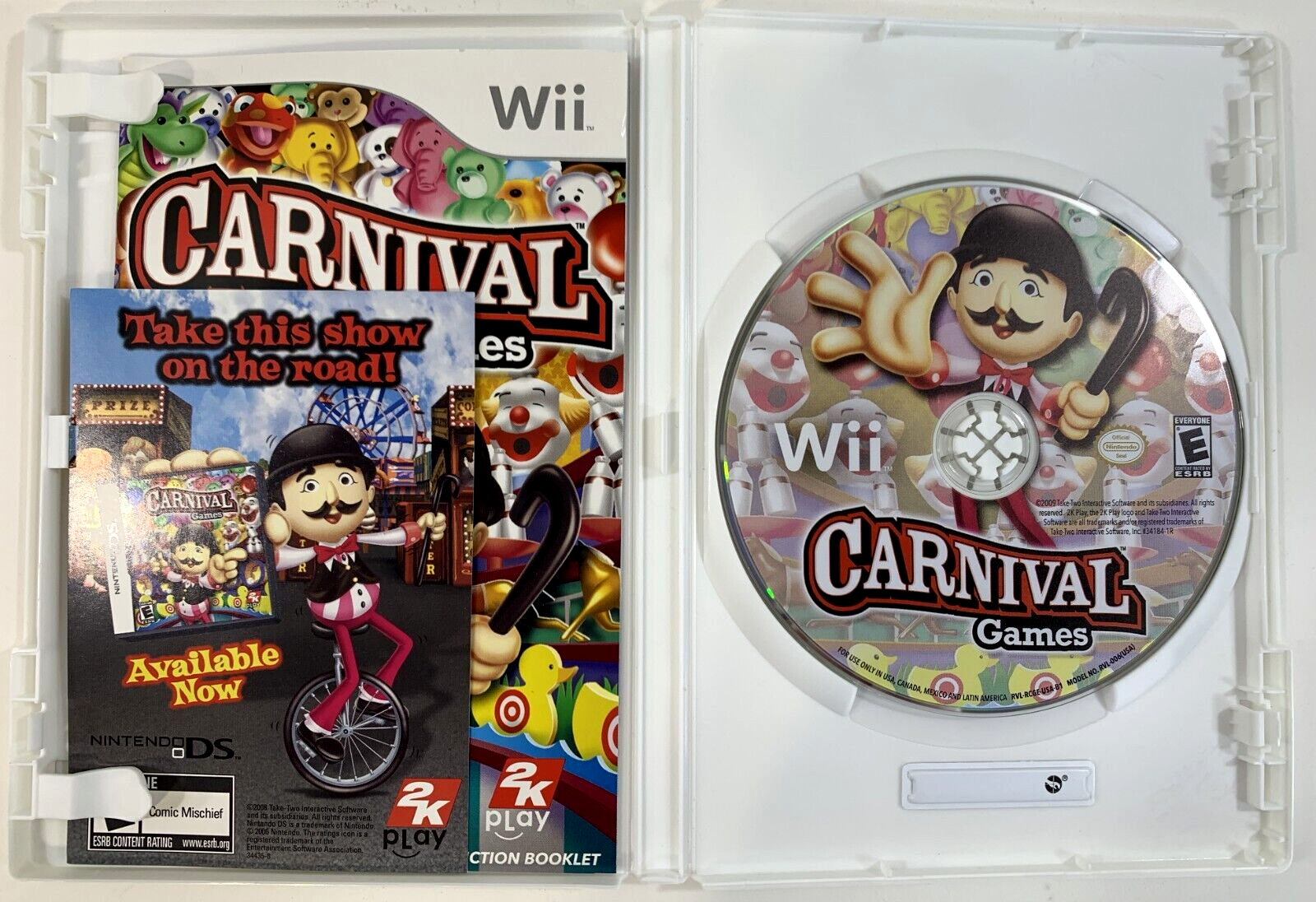 Carnival Games (Nintendo Wii, 2007) Game Case Manual Insert - Tested