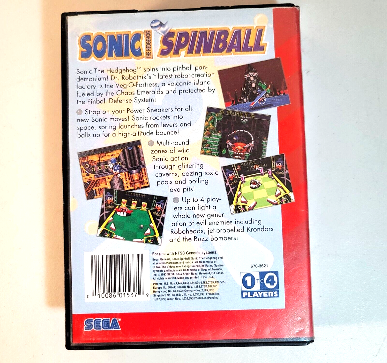 Sonic Spinball (Sega Genesis, 1993) Game Case Manual - Tested and Working