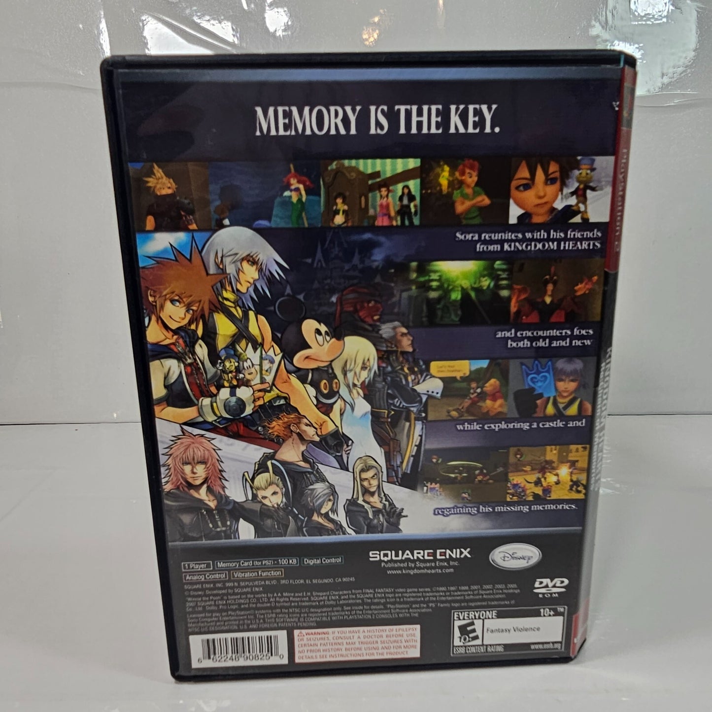Kingdom Hearts Re: Chain of Memories (Sony PlayStation 2, 2008) Case Game Manual