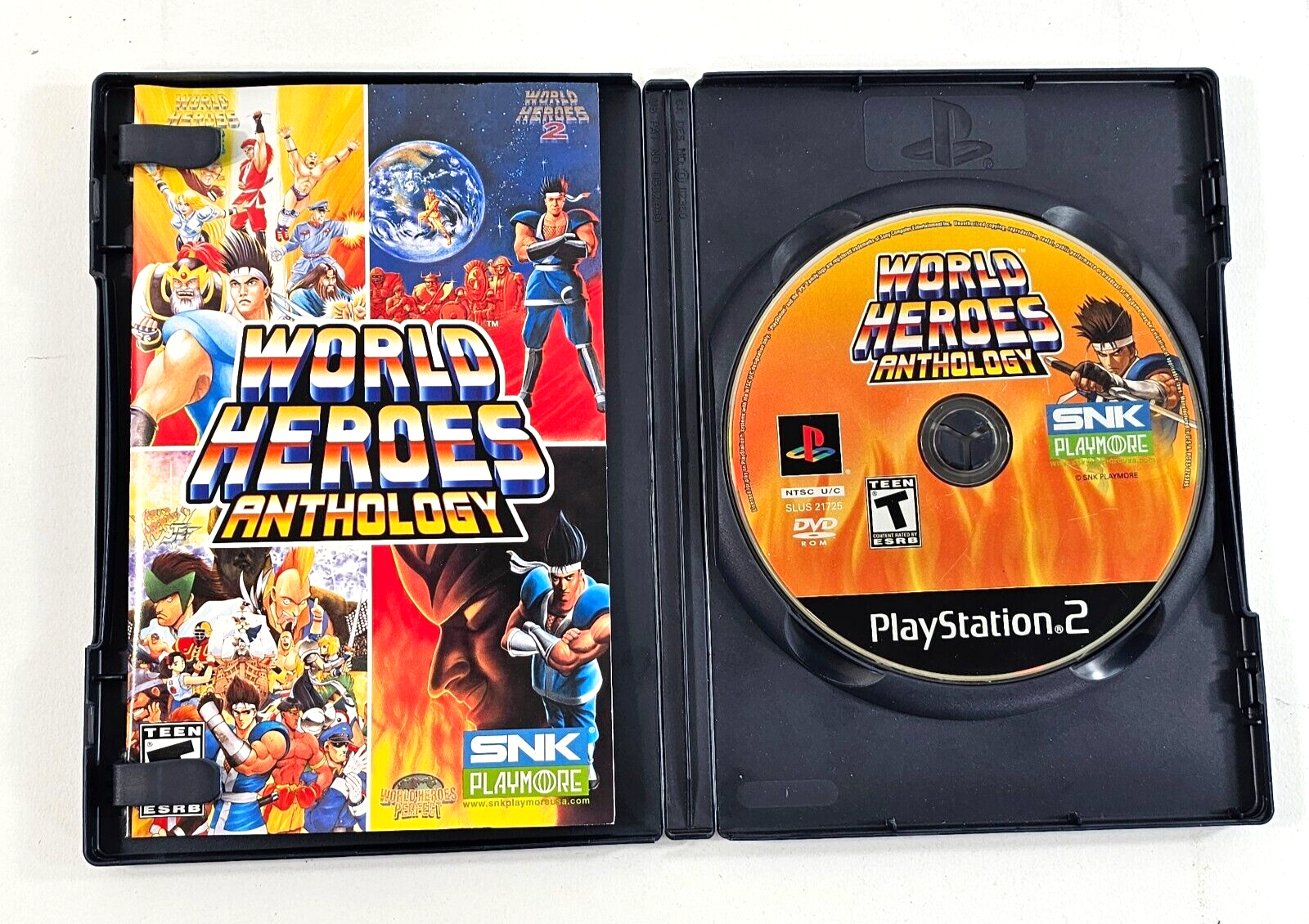 World Heroes Anthology (Sony PlayStation 2, 2008) Game Case Manual - Tested