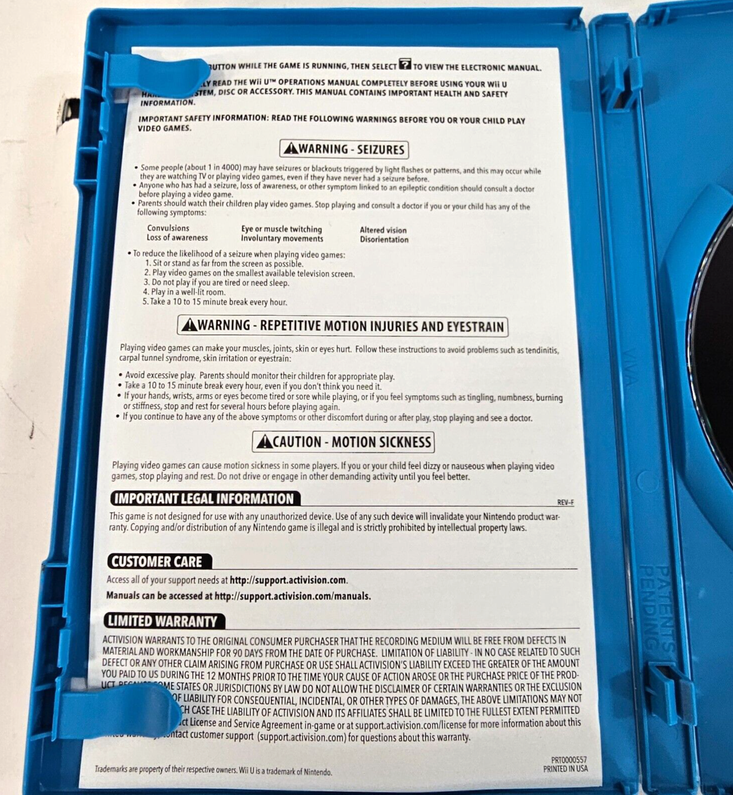 Guitar Hero Live (Wii U, 2015) Game Case Manual - Tested - No Accessories