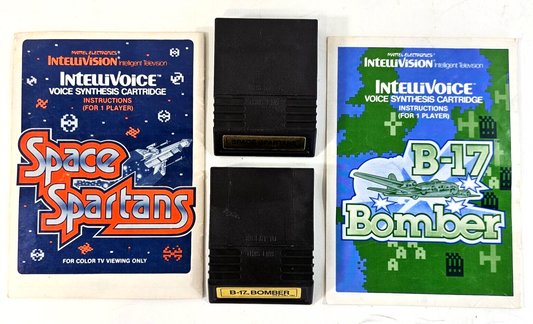 Space Spartans (Intellivision bundle) B-17 Bomber Game Cartridges and Manuals