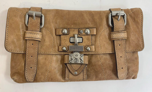 Juicy Couture Genuine Leather Tan Brown Clutch RN52002/CA16396