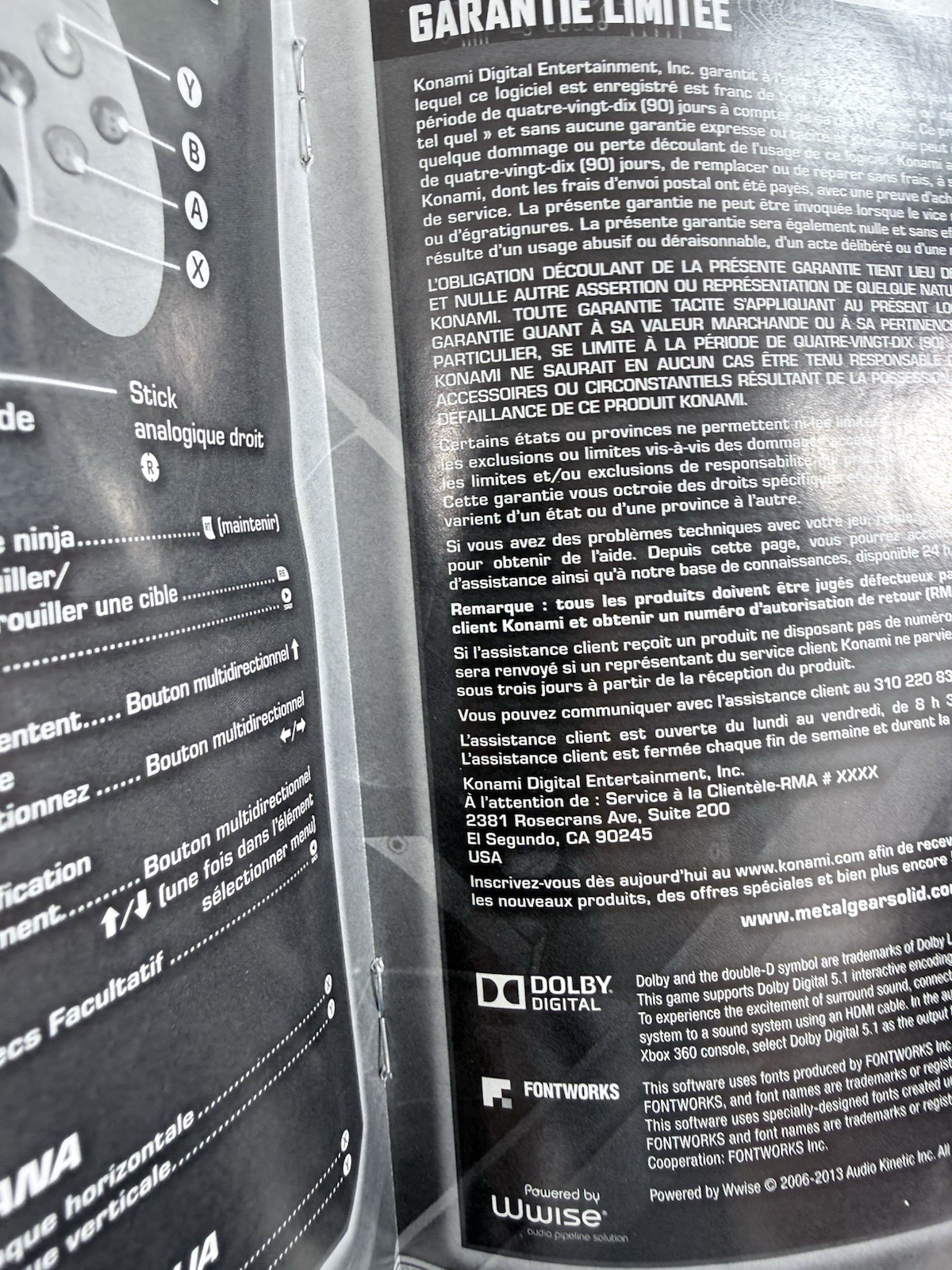 Metal Gear Rising: Revengeance (Xbox 360, 2013) Game Case Manual Insert - Tested
