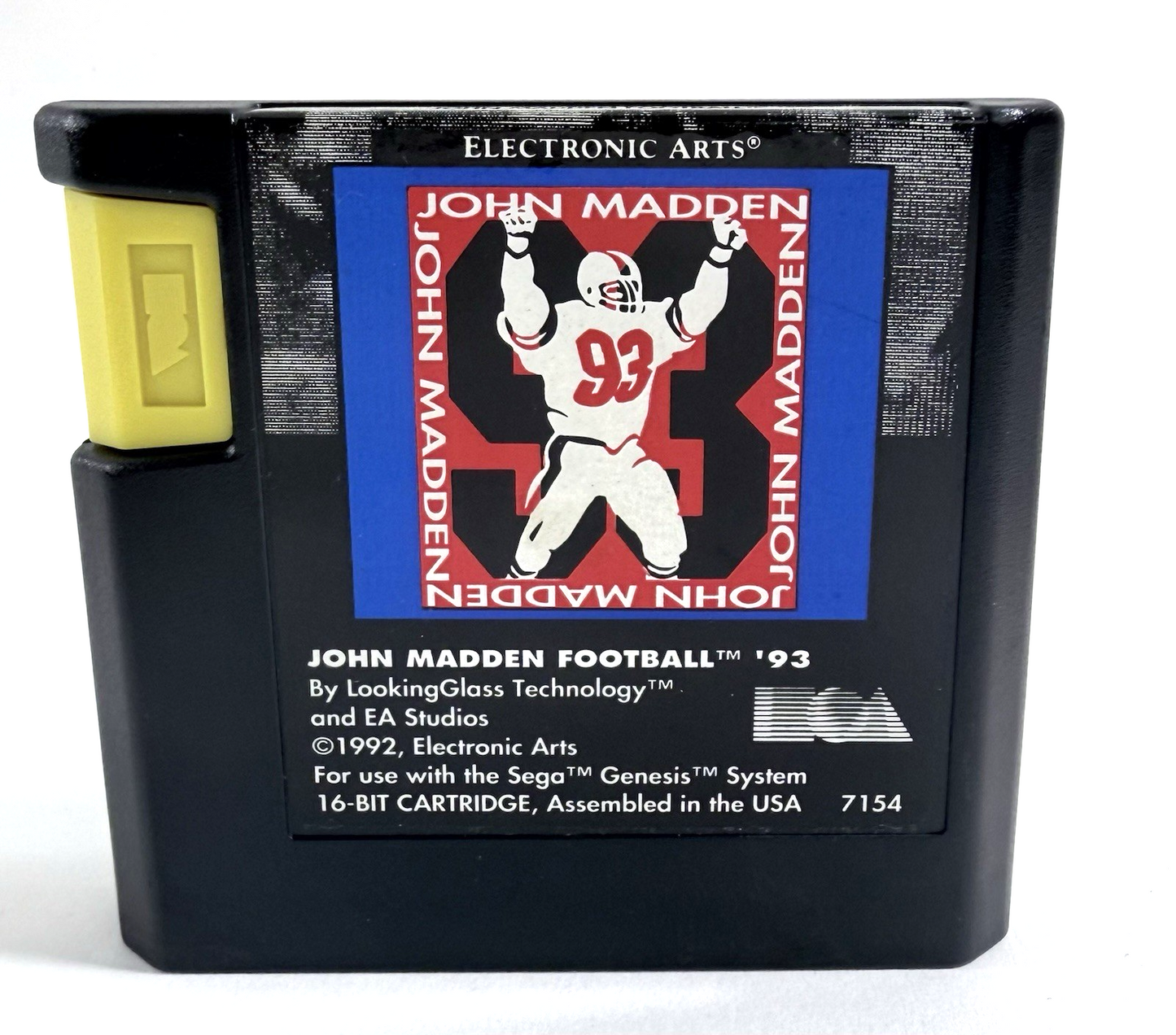 John Madden Football '93 (Sega Genesis, 1993) Game, Case, Registration, Insert