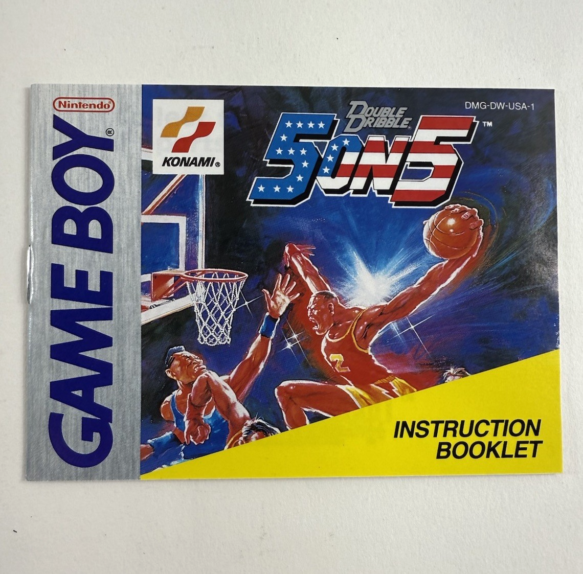Double Dribble 5 on 5 (Nintendo GameBoy, 1991) Game Box Manual Inserts Reg. Card
