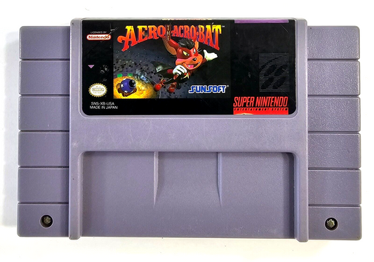 Aero the Acro-Bat (Super Nintendo, 1993) Game Cartridge - Tested and Working