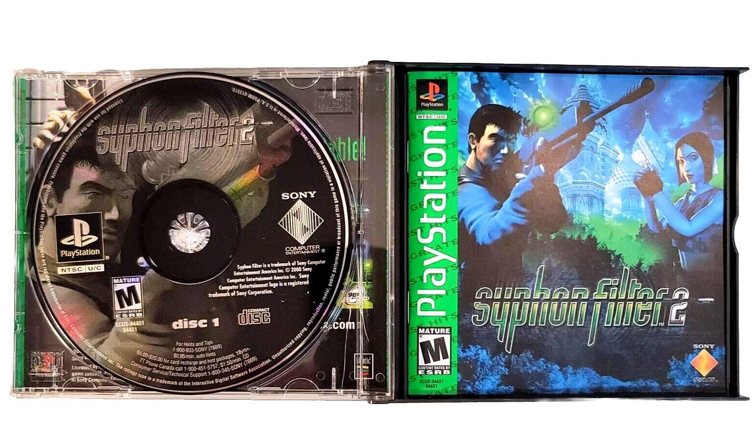 Syphon Filter 2 (Sony PlayStation, 2000) Game Case Manual Insert - Tested