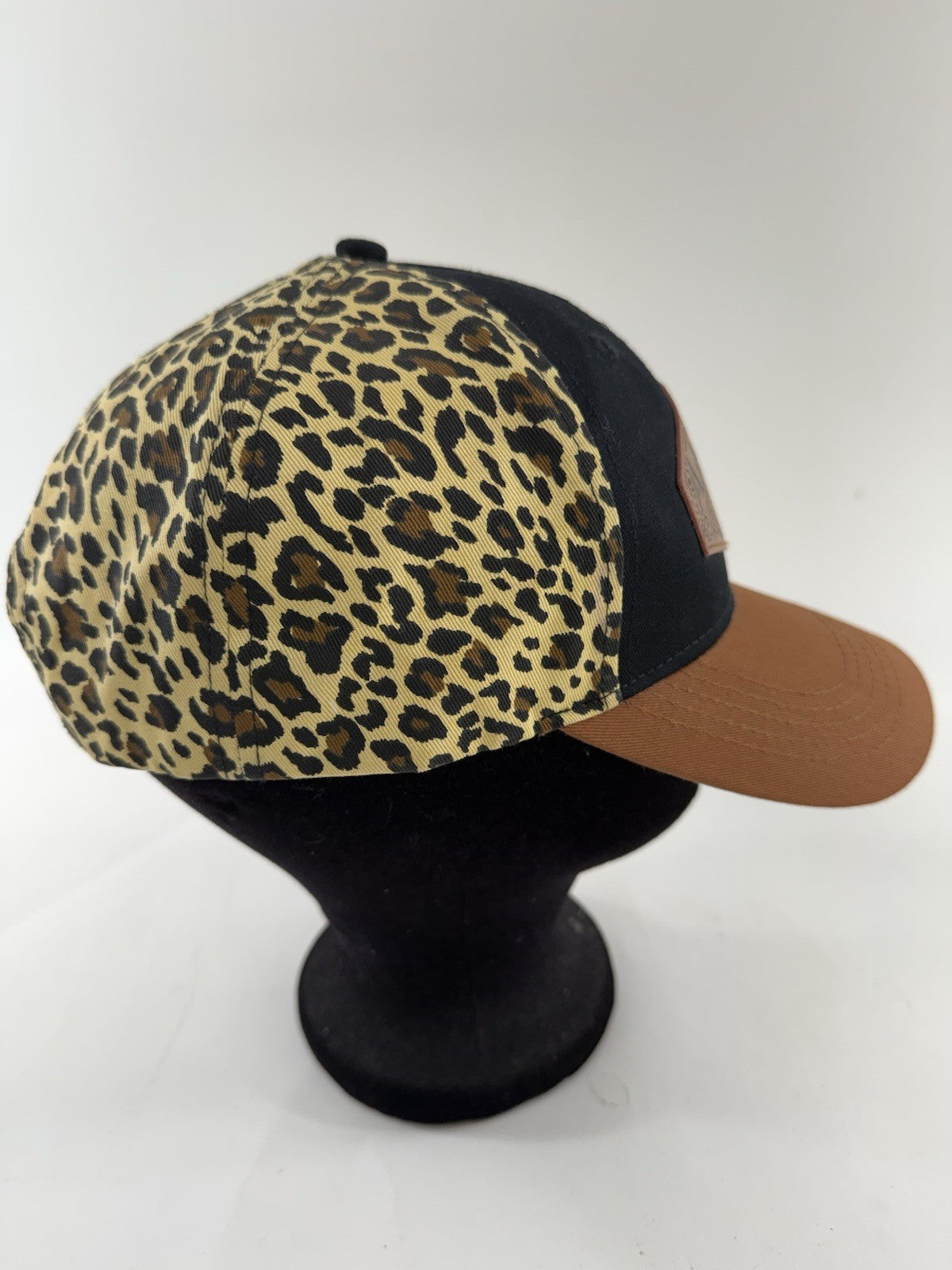 Blessed Girl 'Amazing Grace' Leopard Print and Leather One Size Baseball Cap