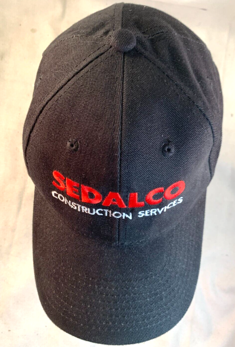Sedalco Construction Services Black One Size Adjustable Strap Back Hat