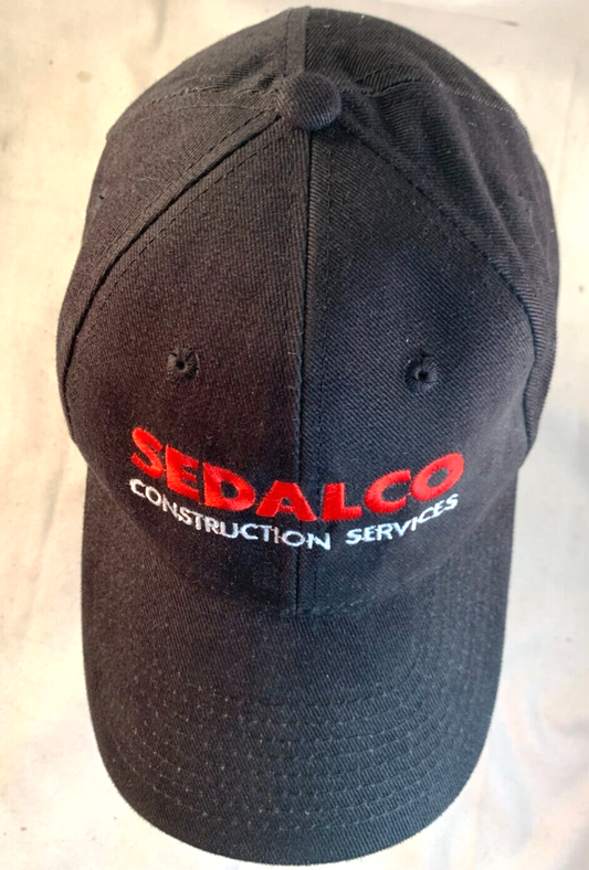 Sedalco Construction Services Black One Size Adjustable Strap Back Hat