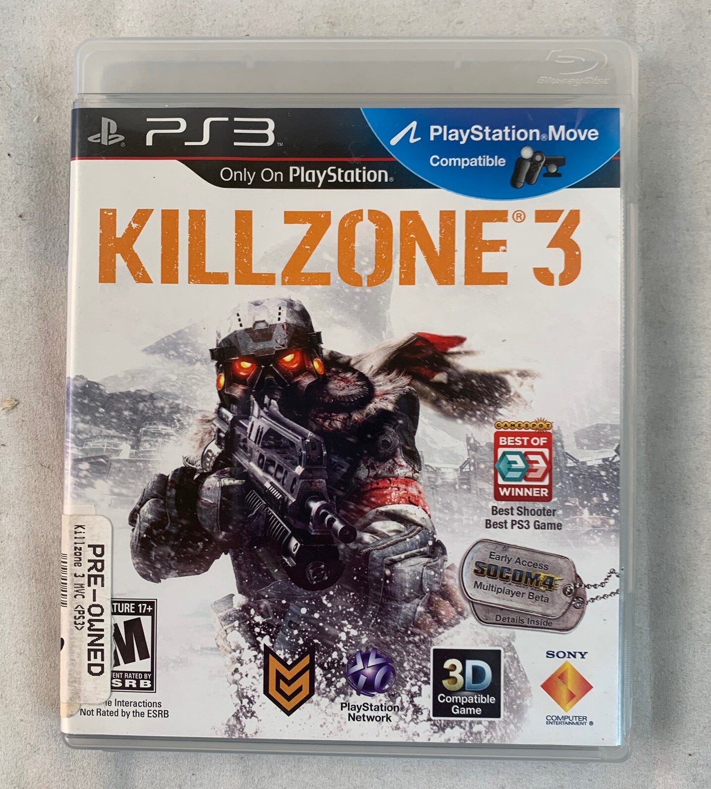 KillZone 3 (PlayStation 3, 2011) Game Case Manual Insert