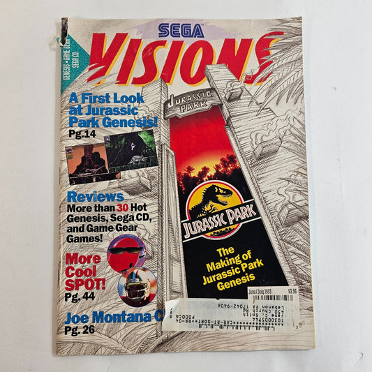Sega Visions Magazine June / July 1993 Jurassic Park Cover