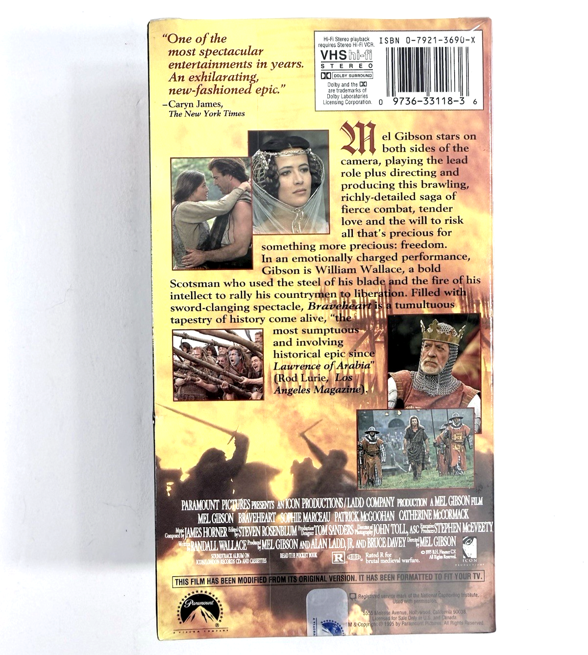 Braveheart (VHS, 1995) New, Factory Sealed Two-VHS Set
