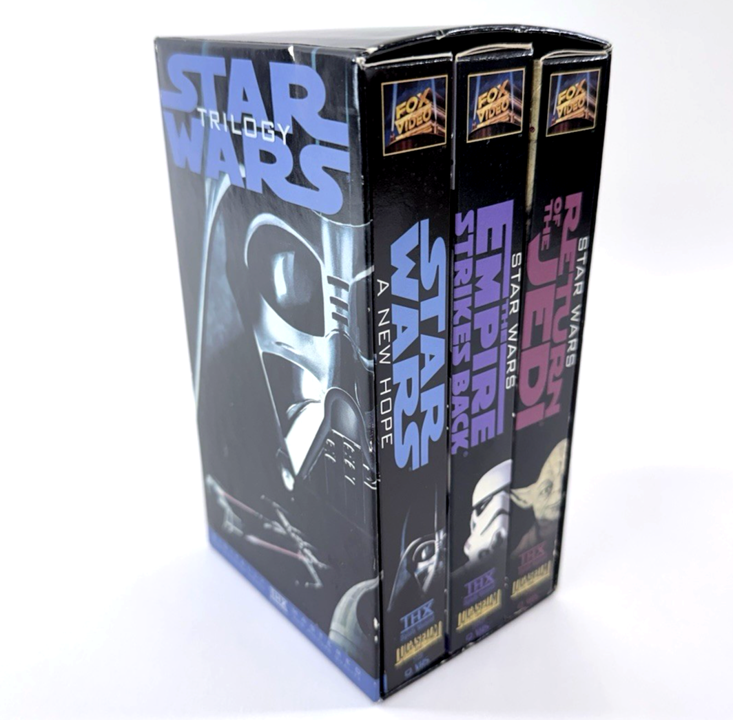 Star Wars Trilogy (VHS, 1995) Fox Video Theatrical 3-Tape Set Box Set - Tested