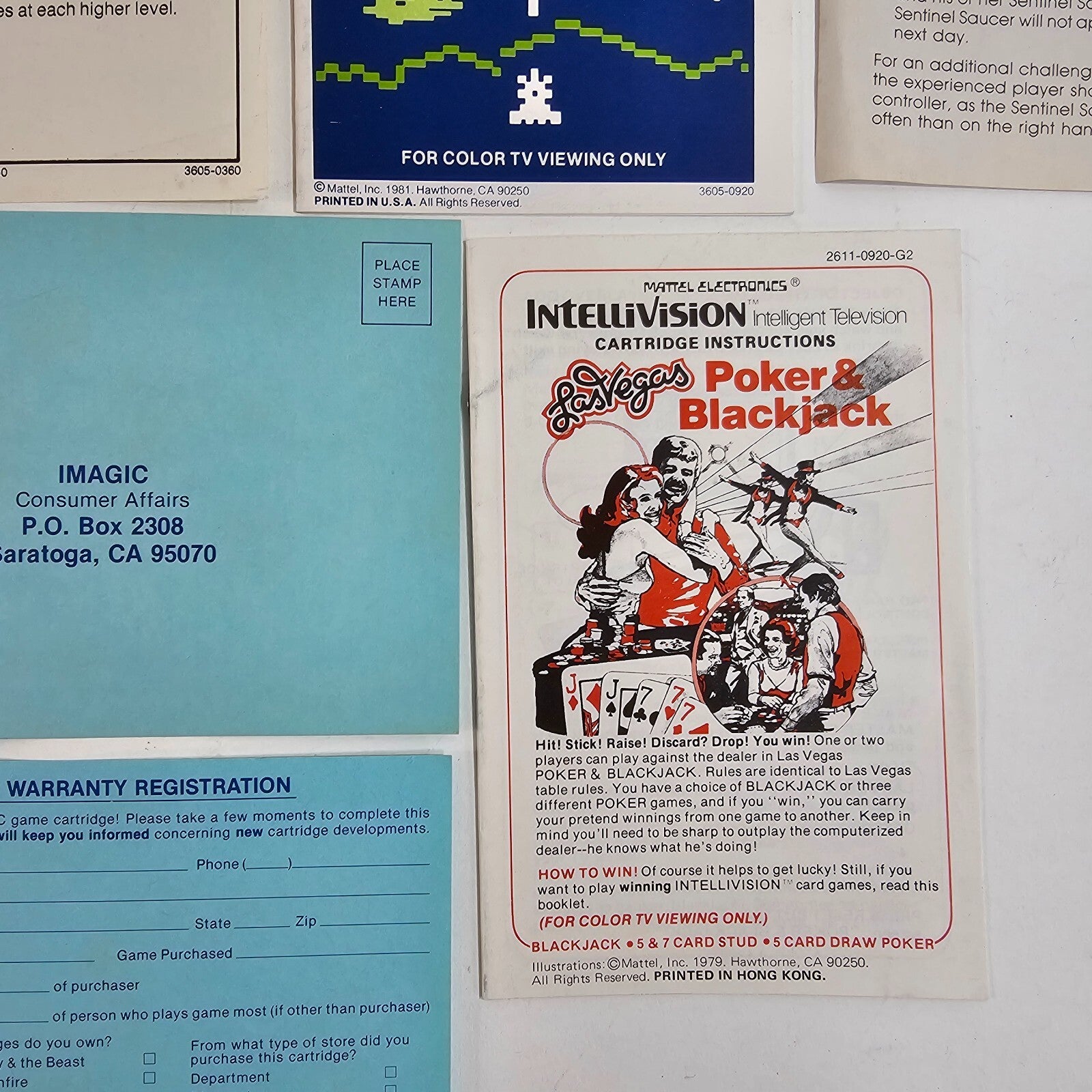 Mattel Intellivision Imagic Manuals and Inserts - Dragonfire, Atlantis, and more