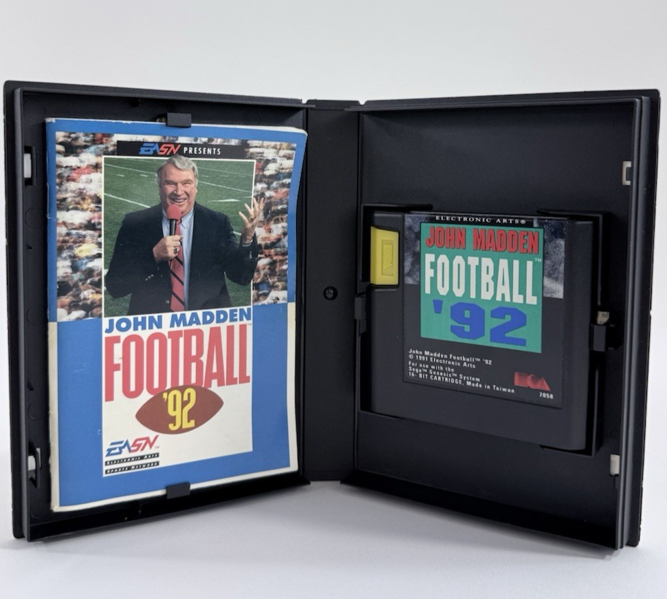 John Madden Football '92 (Sega Genesis, 1991) Game, Case, and Manual - Tested