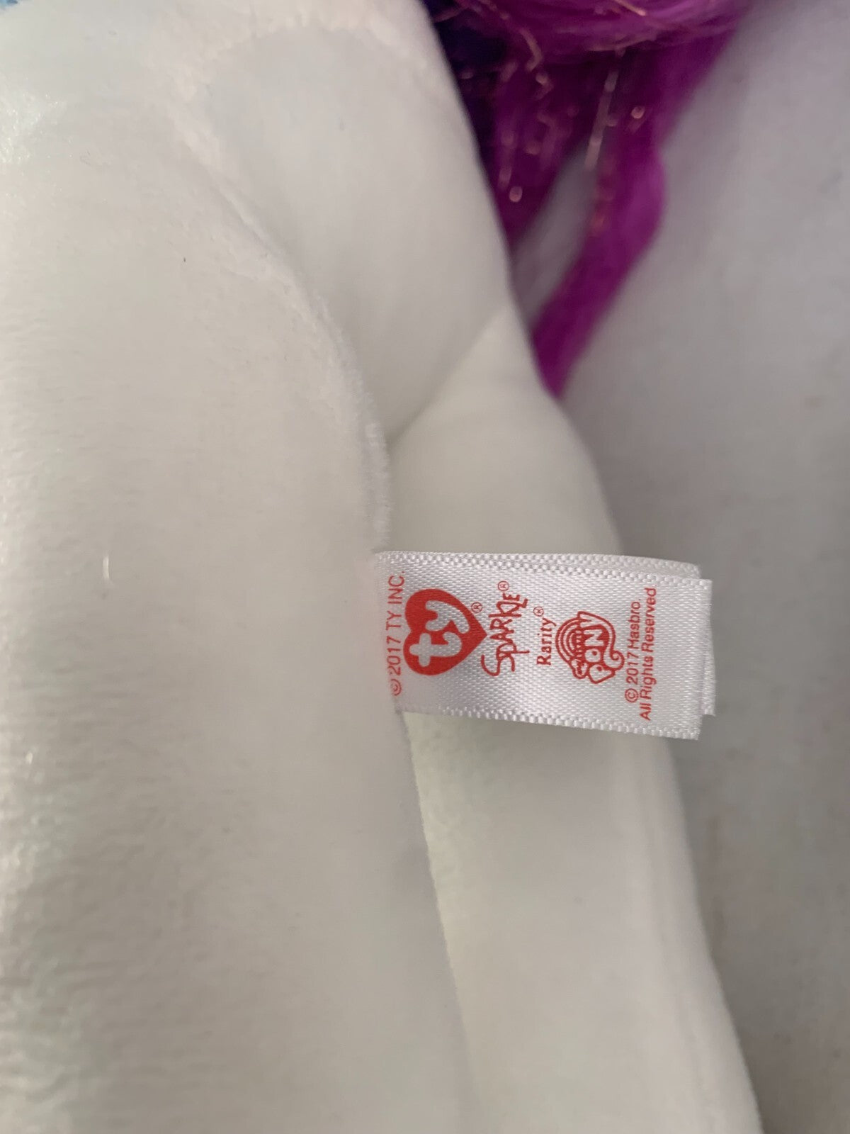 Ty Sparkle My Little Pony Applejack & Rarity Plush Pony Unicorn 15"