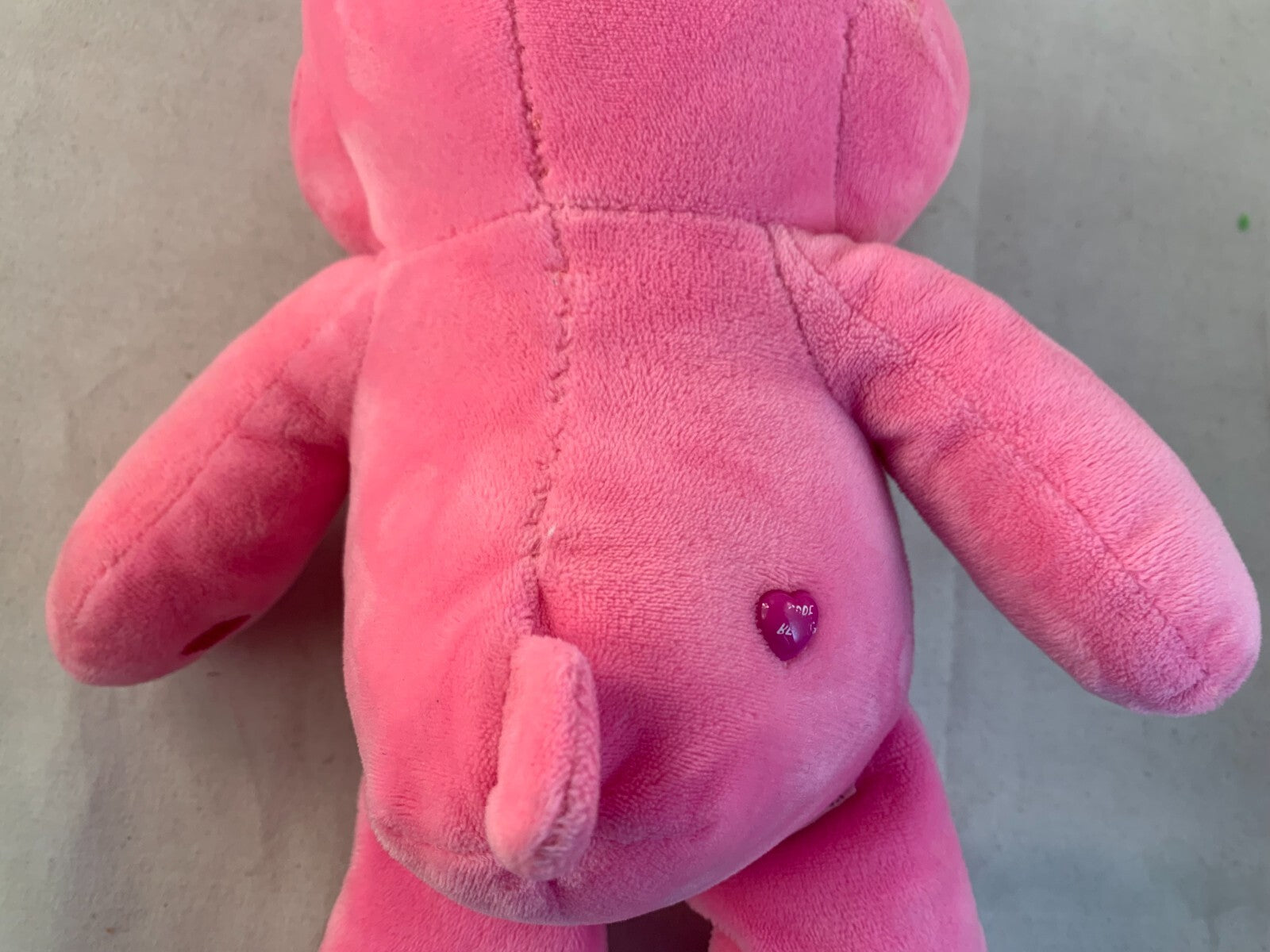 CARE BEAR CHEER BEAR, 10" PINK PLUSH, RAINBOW BELLY BADGE