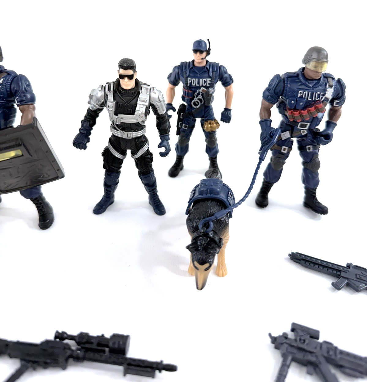 Chap Mei 3.75” Police Force/Soldier Force Action Figures With Accessories