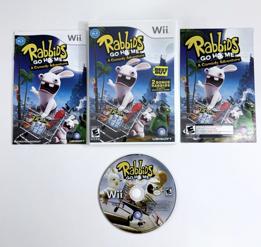 Rabbids Go Home (Nintendo Wii, 2009) Game, Case, Manual, and Insert - Tested