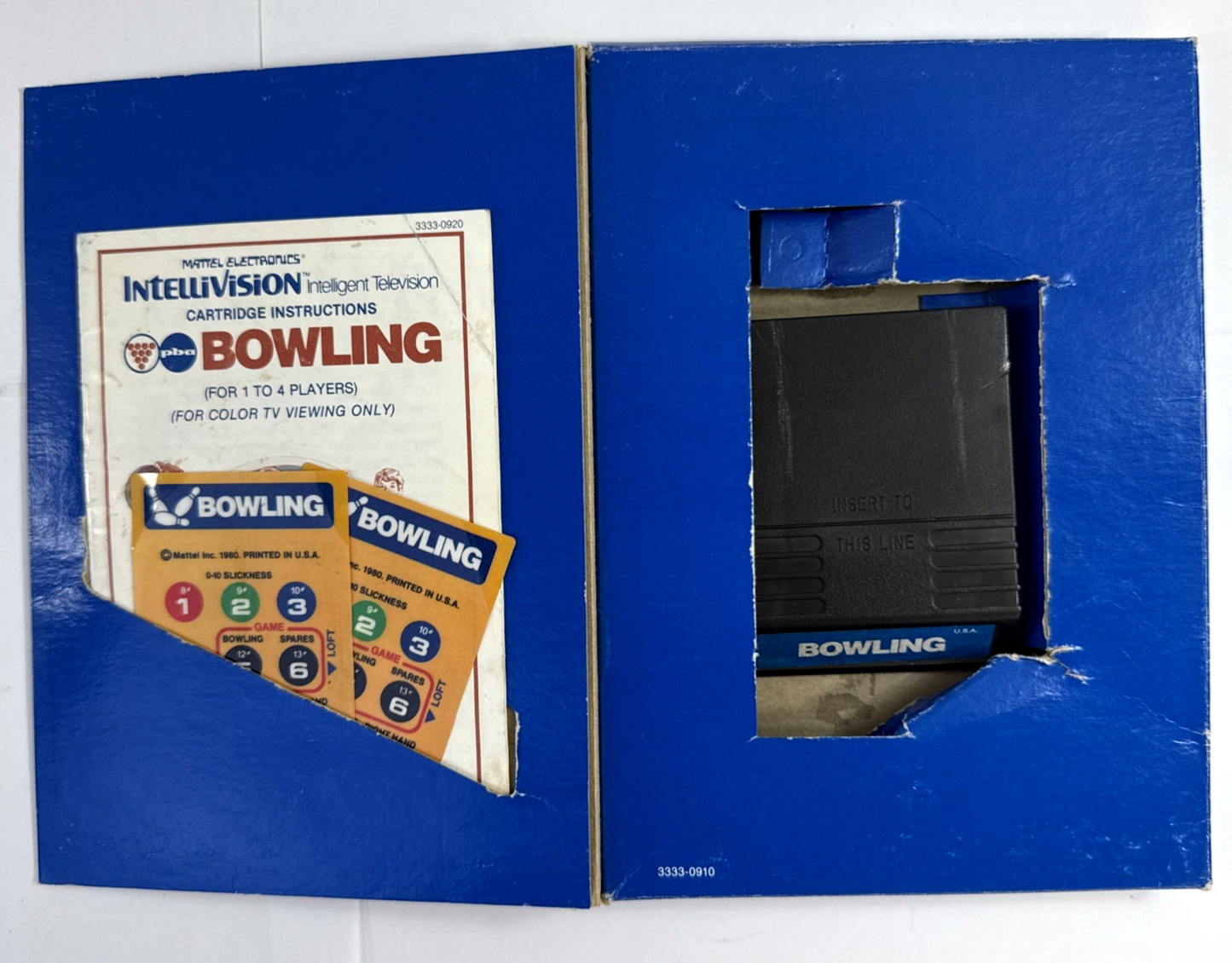 Bowling (Intellivision, 1984) Game Box Manual Overlays - Tested and Working