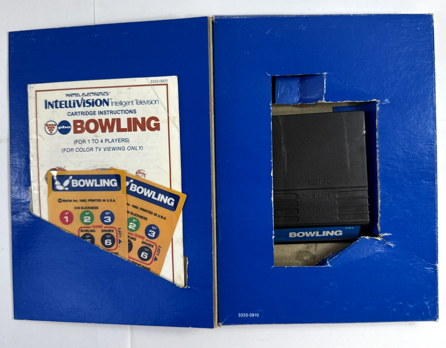 Bowling (Intellivision, 1984) Game Box Manual Overlays - Tested and Working