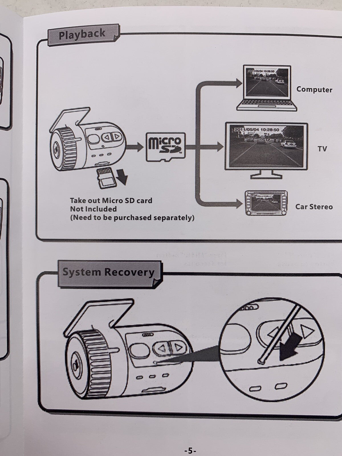1080P 2.5" Dash Cam G-Sensor Video and Audio Recorder  - No Screen