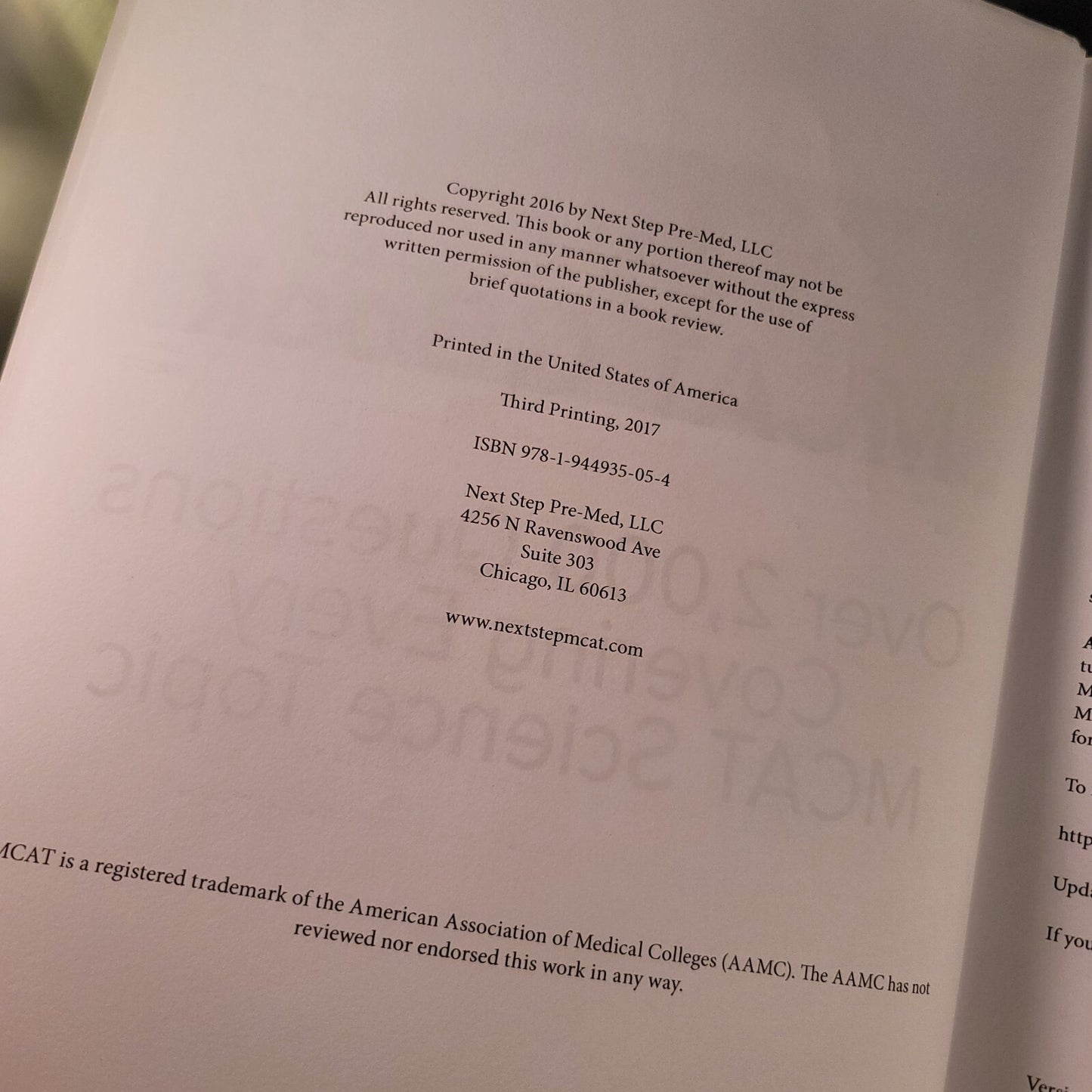 MCAT Science QBook: Over 2,000 Questions To Master MCAT Science (NextStep, 2017)