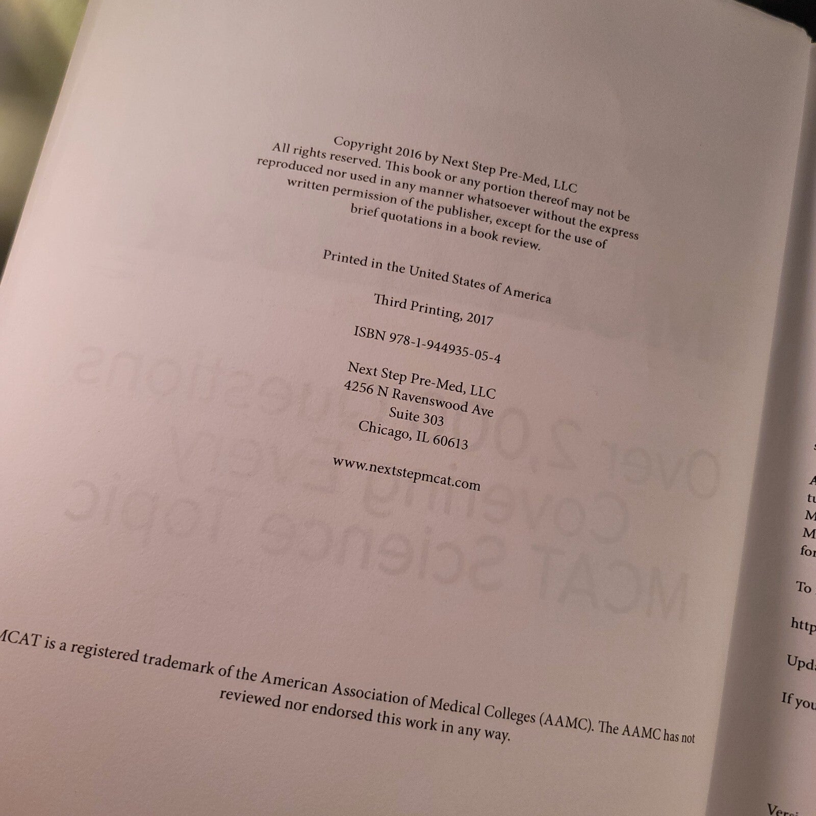 MCAT Science QBook: Over 2,000 Questions To Master MCAT Science (NextStep, 2017)