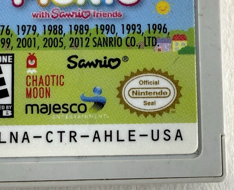 Hello Kitty Picnic w/ Sanrio Friends (Nintendo 3DS, 2012) Game Cartridge & Case