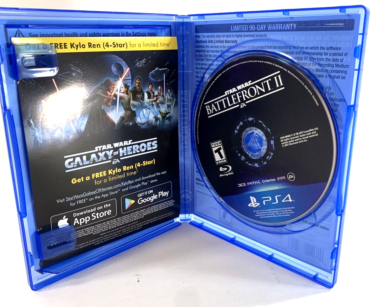 Star Wars Battlefront II (Sony PlayStation 4, 2017) Game Case Insert - Tested