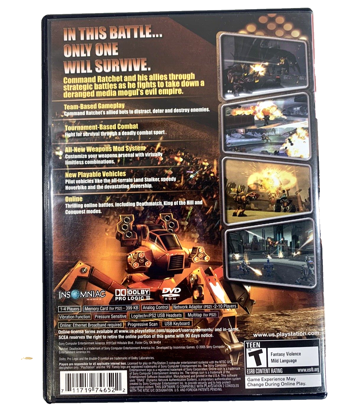 Ratchet: Deadlocked (Sony PlayStation 2, 2005) Game Case Manual - Tested