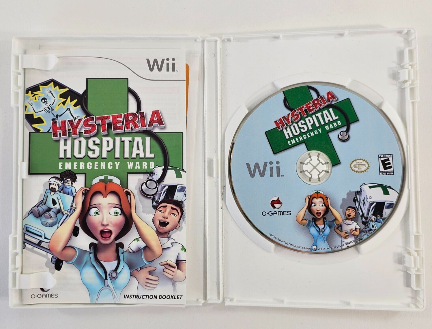 Hysteria Hospital: Emergency Ward (Nintendo Wii, 2009) Game Case Manual - Tested