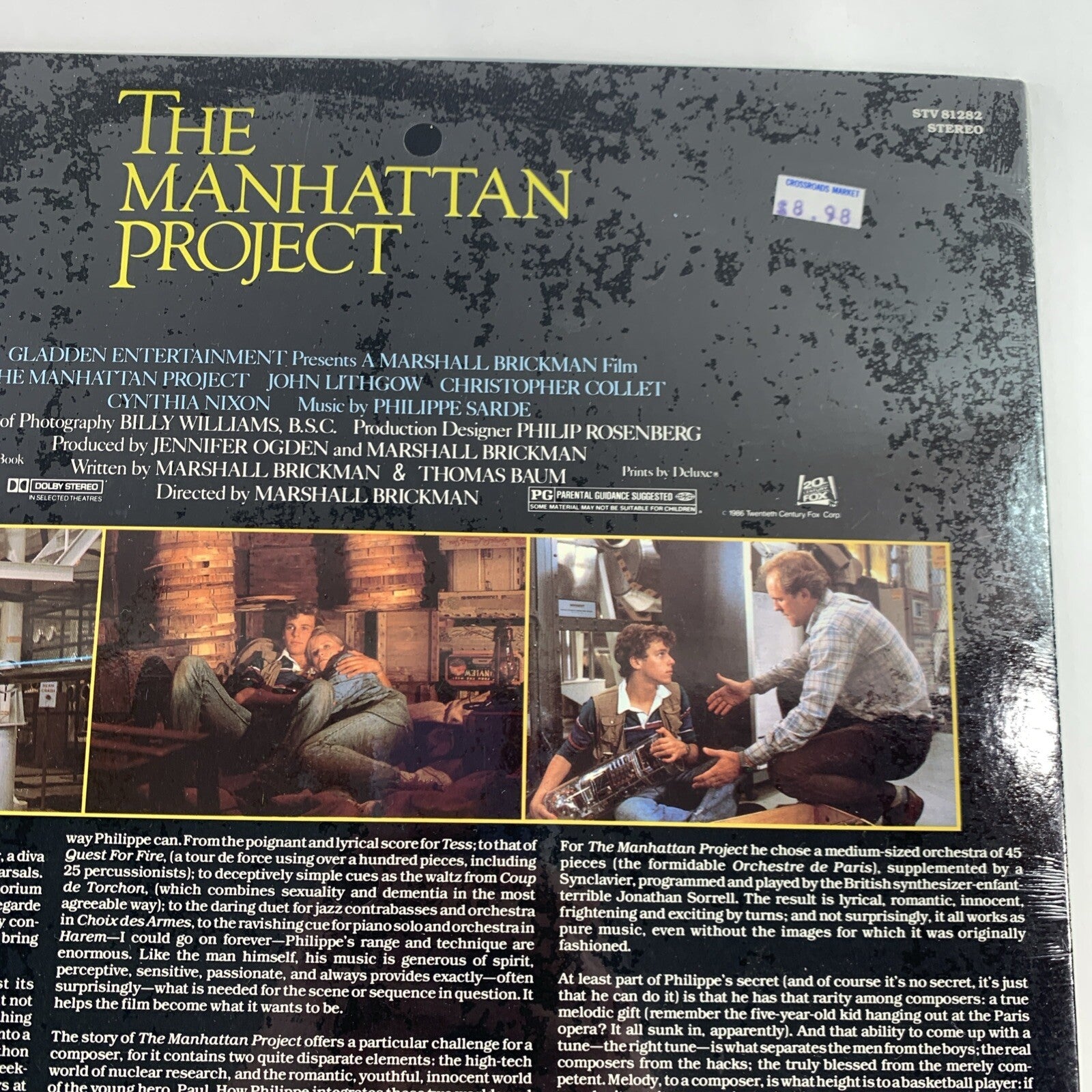 The Manhattan Project OST (Vinyl Record, 1986) STV 81282 - New, Factory Sealed