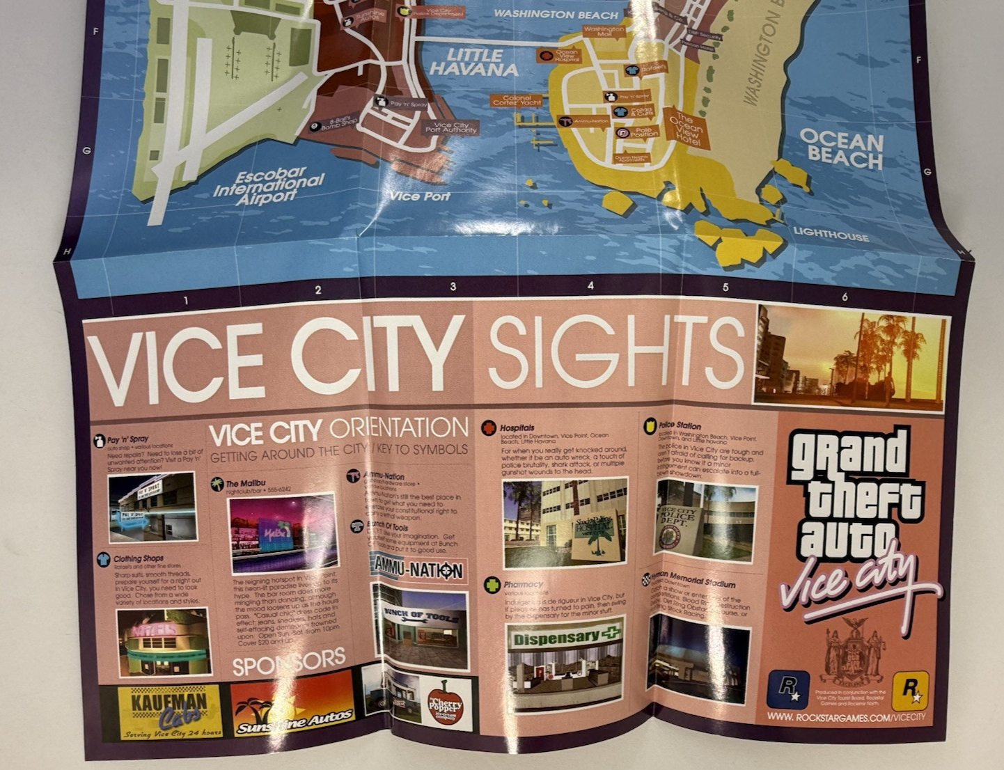 Grand Theft Auto: Vice City (PlayStation 2, 2002) Game Case Manual Poster - Read