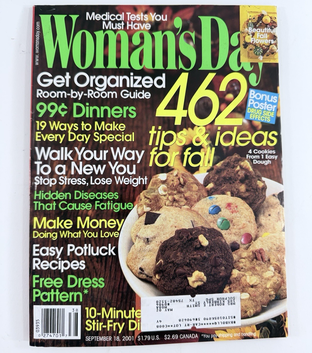 Woman’s Day Magazine (2001, Set Of 5) Recipes, Holiday Ideas, Special Inserts