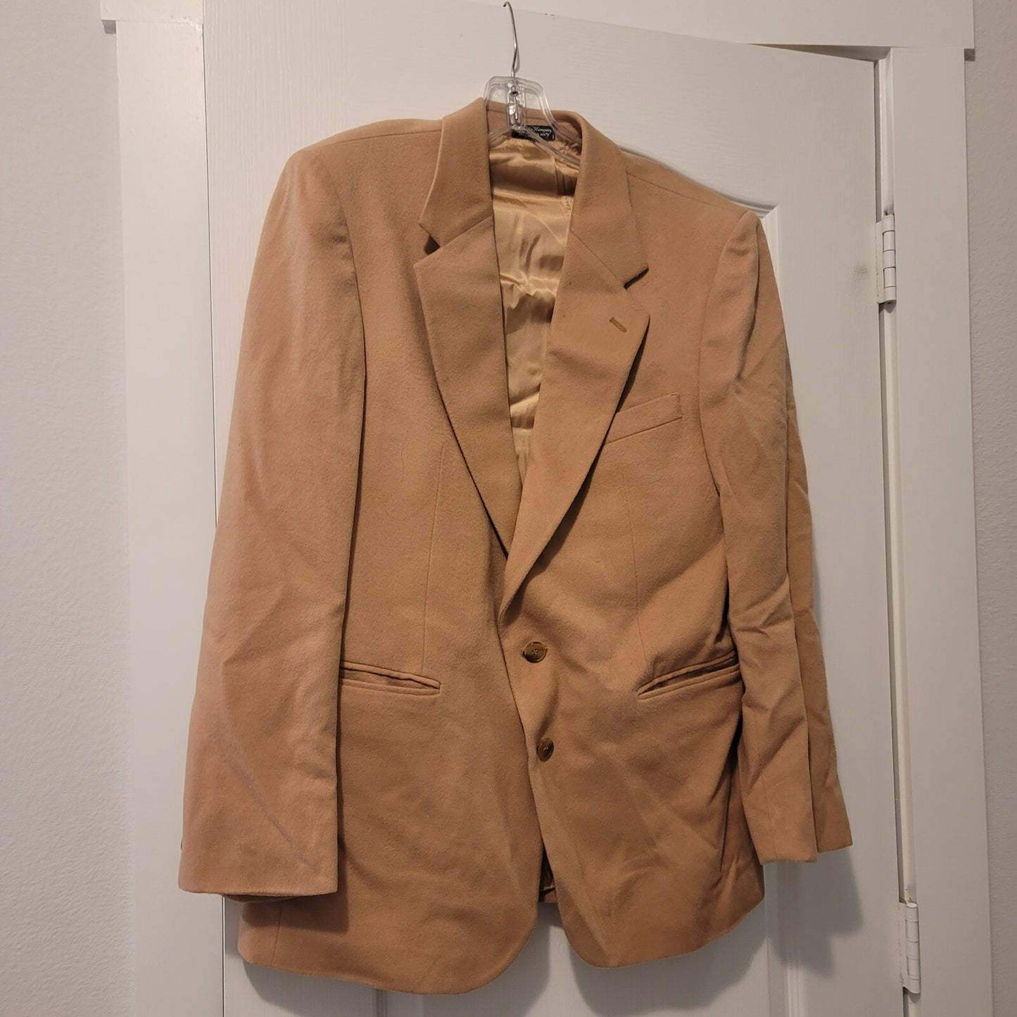 Ron Chereskin Tan Cashmere Blend Jacket Sports Coat Made In Hungary
