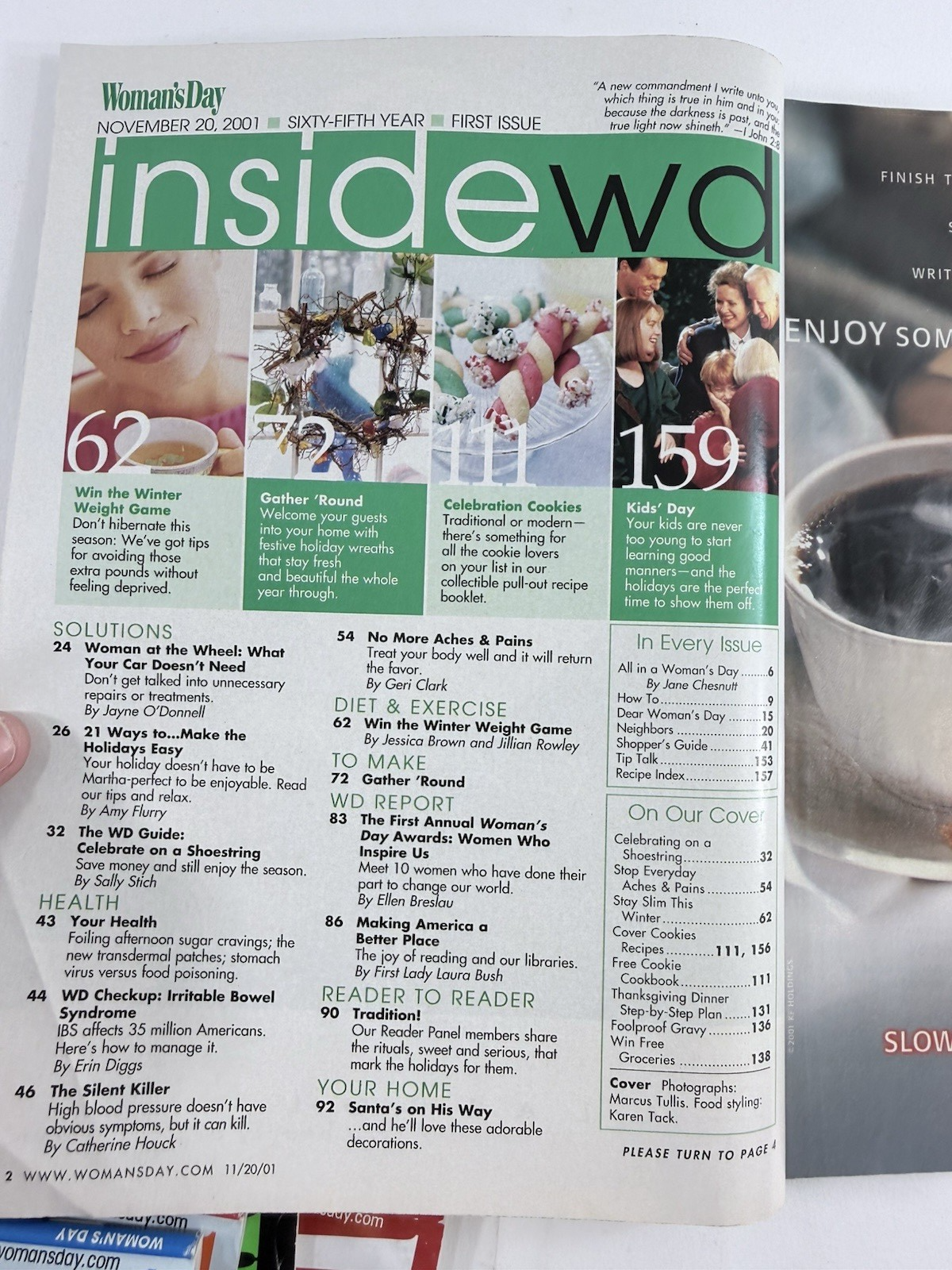 Woman’s Day Magazine (2001, Set Of 5) Recipes, Holiday Ideas, Special Inserts