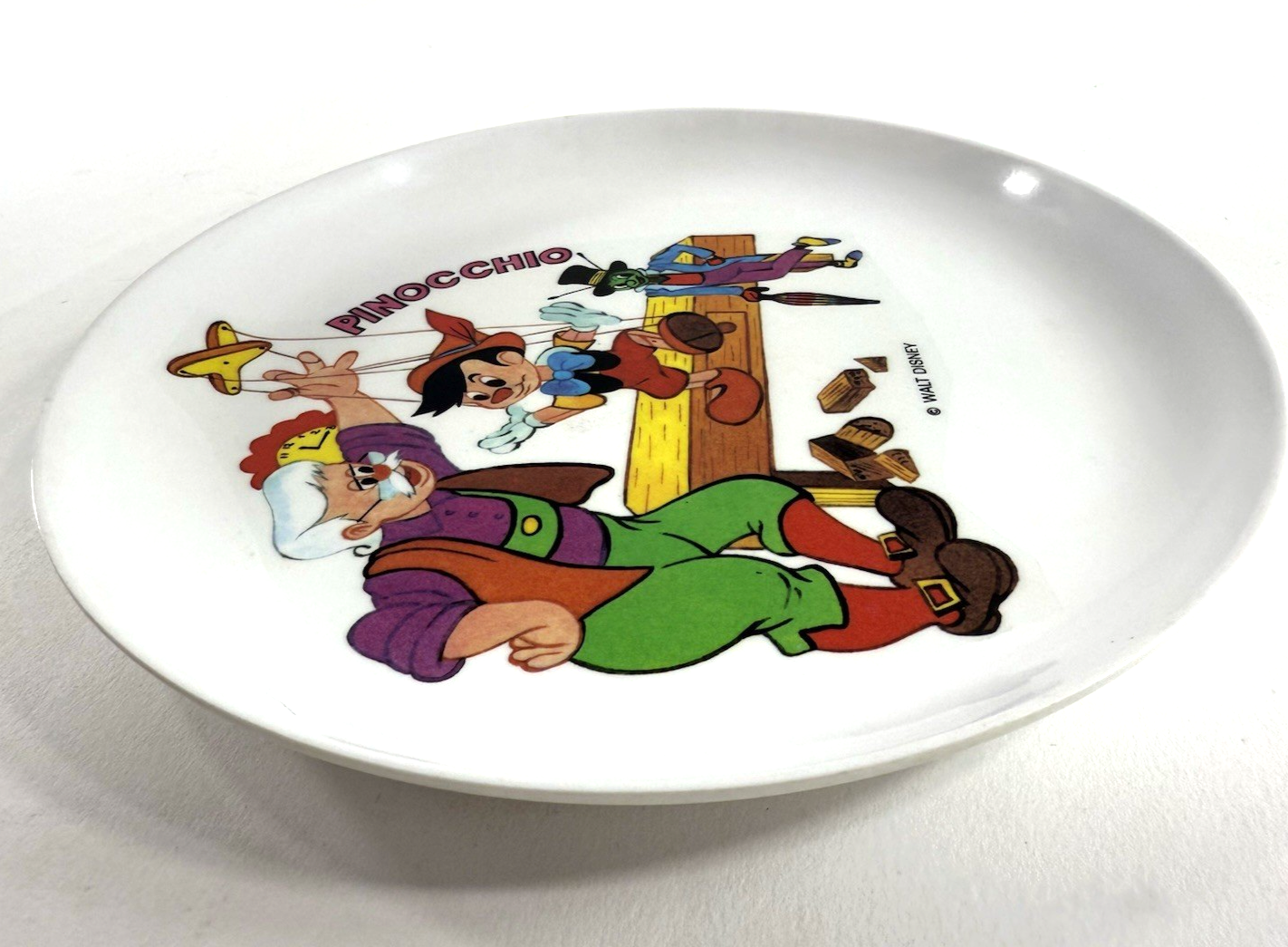 Melabel/Palphot 70s-80s Walt Disney Licensed Pinocchio 7.5" Melamine Plate