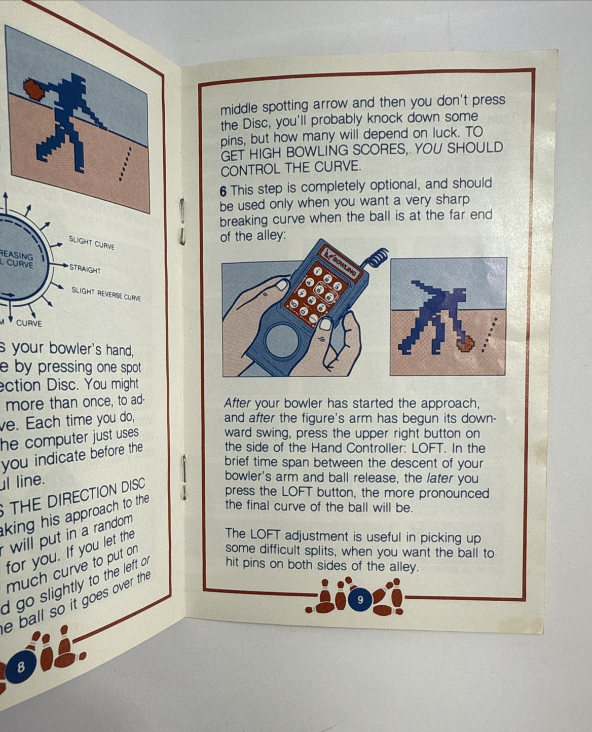 Bowling (Intellivision, 1984) Game Box Manual Overlays - Tested and Working