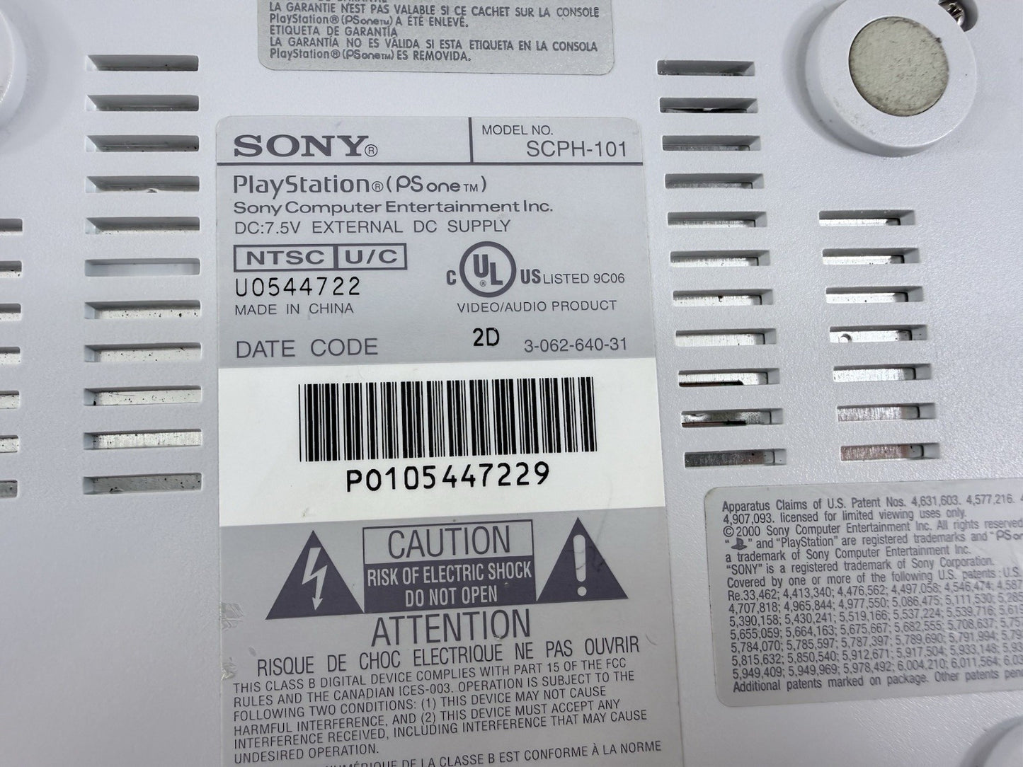 Sony PSOne Game Console, Grey Analog Controller, AV and Power Supply - Tested
