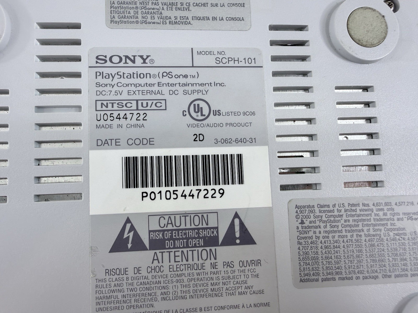 Sony PSOne Game Console, Grey Analog Controller, AV and Power Supply - Tested
