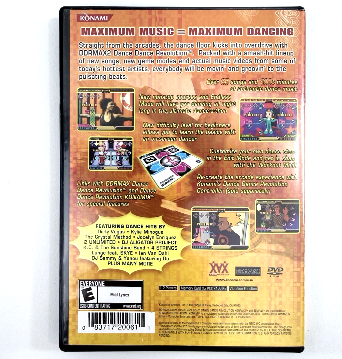 DDRMAX2: Dance Dance Revolution (PlayStation 2, 2003) Game, Case, Manual -Tested