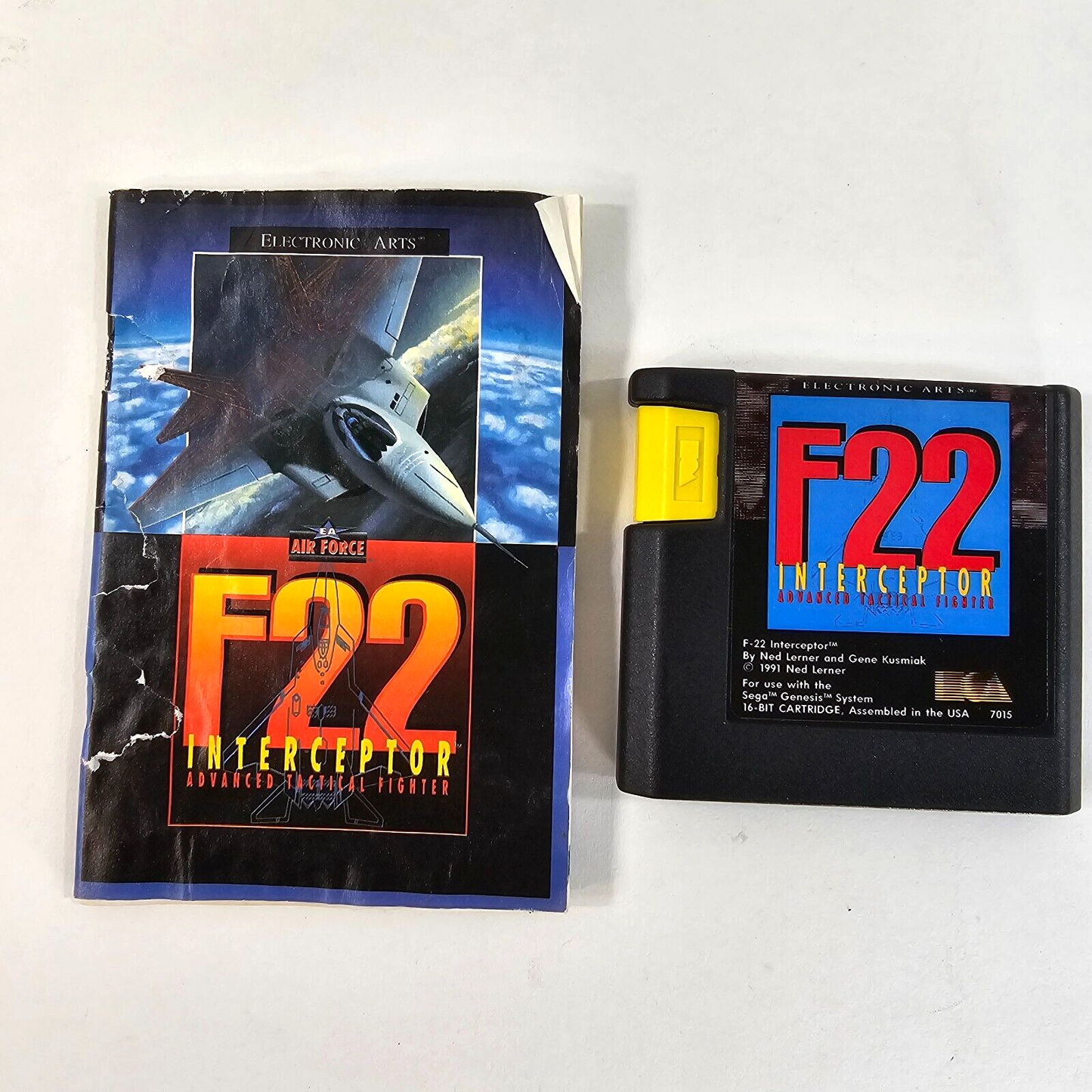 F22 Interceptor (Sega Genesis, 1991) Game and Manual - Tested and Working