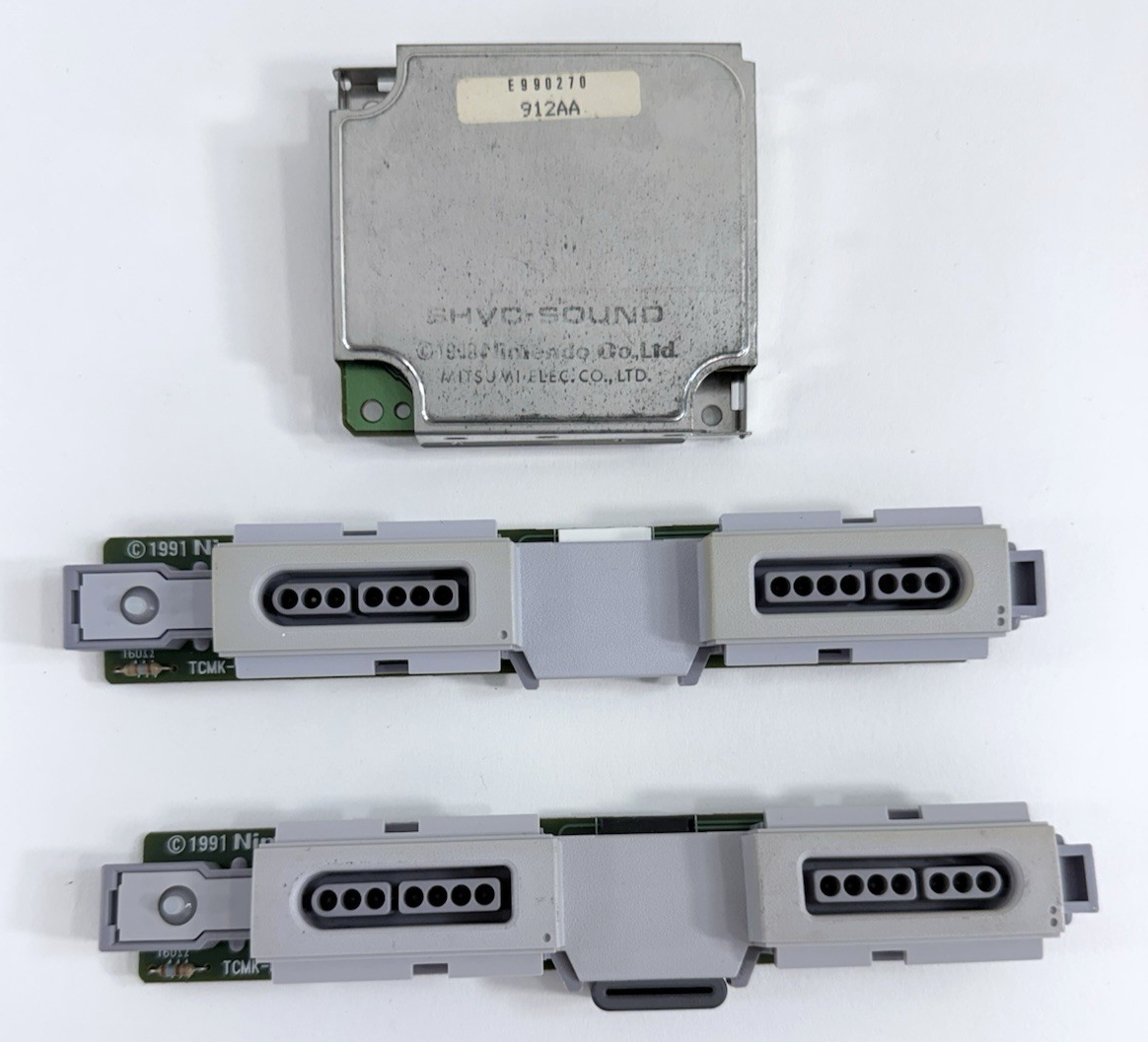 Super Nintendo Original Controller Ports (2) And Sound Module - Parts Bundle
