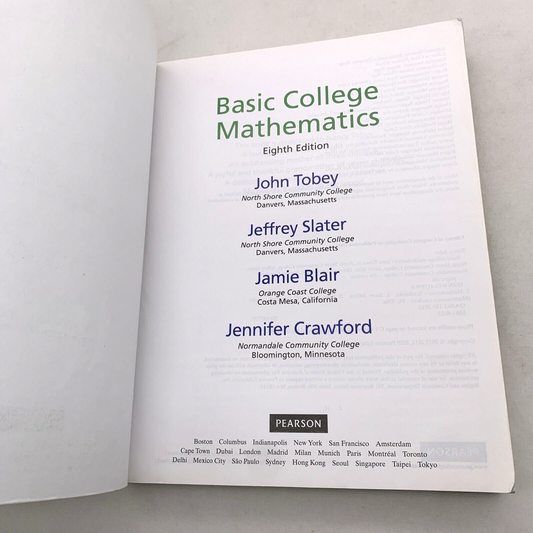 Basic College Mathematics (Pearson Education, 2016) 8th Edition