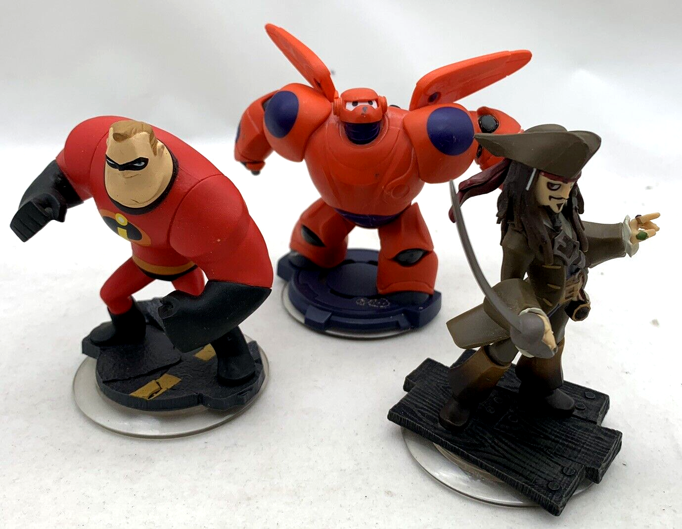 Disney Infinity Character Figures Baymax Captain Jack Sparrow Mr. Incredible