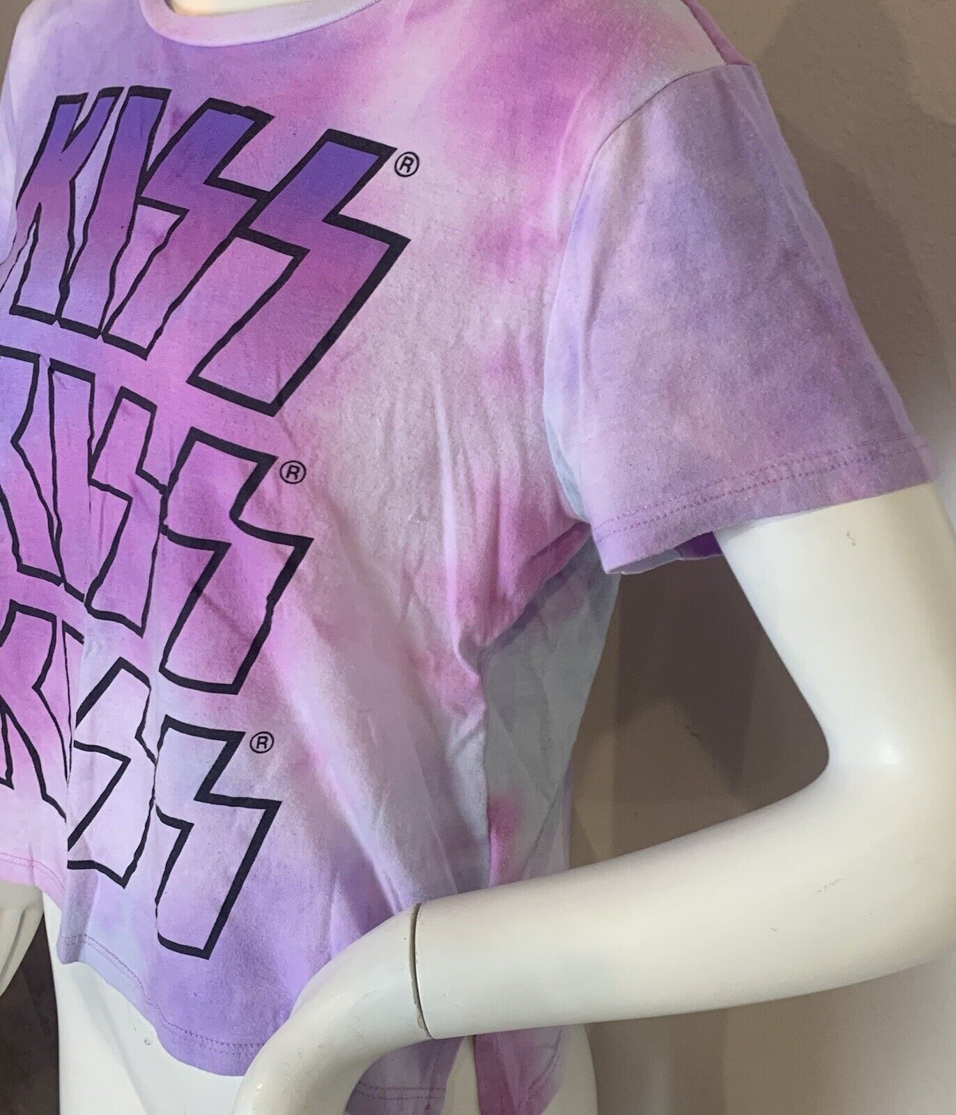 2020 KISS Officially Licensed Cropped T-shirt Tie Dye Women’s Size S (3-5)